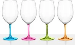 Brunner Glamour Weinglas, 4er-Set, 600ml, Mehrfarbig