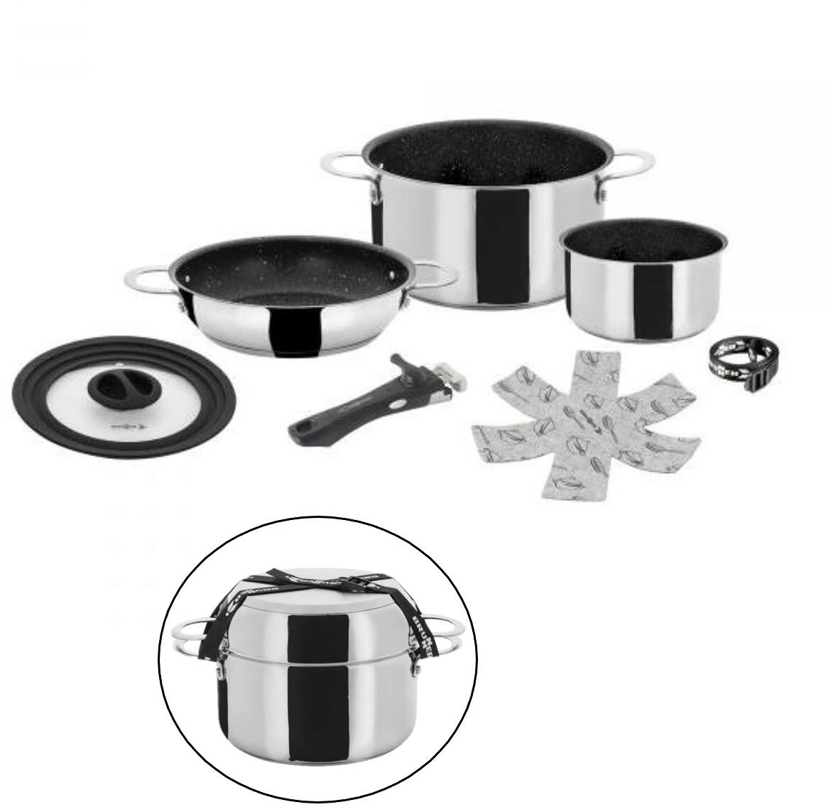 Brunner Academy Vacum Kochtopfset, Edelstahl 3 Brunner Academy Vacum Kochtopfset, Edelstahl