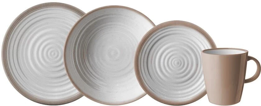Brunner Tuscany Geschirr-Set, 16-teilig, Melamin, Creme/beige 3 Brunner Tuscany Geschirr-Set, 16-teilig, Melamin, Creme/beige