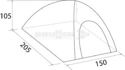 Brunner Strato 2 Kuppelzelt, 2-Personen, 205x105cm, Grün -Brunner 118761 0 5