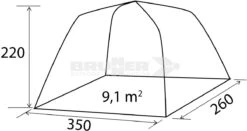 Brunner Rambler Busvorzelt 350x260cm, Grau -Brunner 49908 4