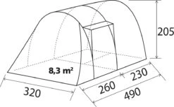 Brunner Arqus Outdoor 5 Tunnelzelt, 5-Personen, 320x490cm, Grün -Brunner 58861 3