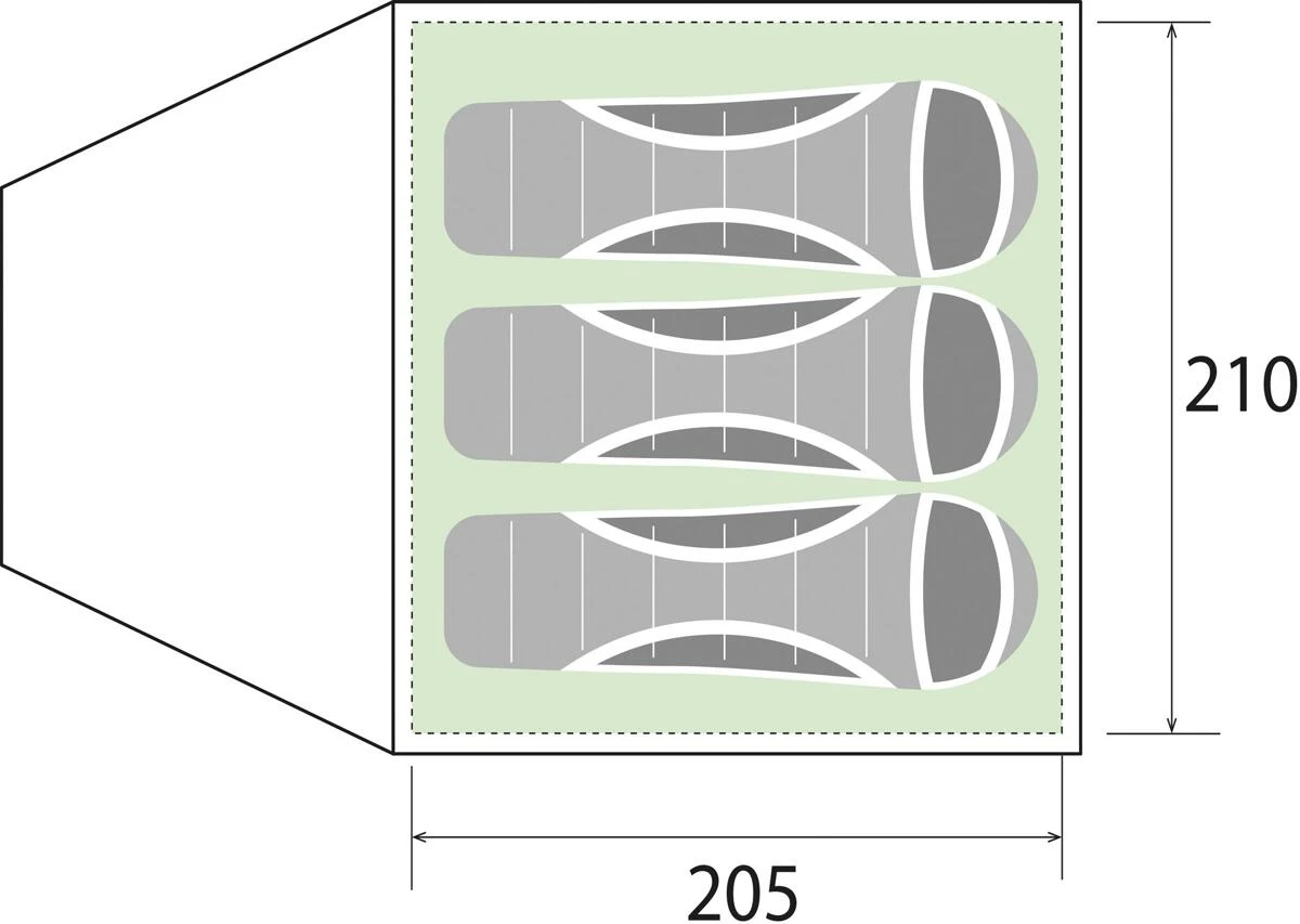 Brunner Globo 3 Kuppelzelt, 3-Personen, 210x205cm, Grün/grau 6 Brunner Globo 3 Kuppelzelt, 3-Personen, 210x205cm, Grün/grau – Bild 4