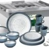Brunner All Inclusive Tuscany Geschirr-Set, Inkl. Besteck, 40-teilig, Blau