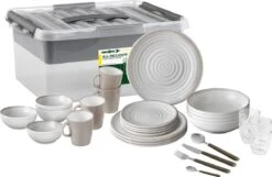 Brunner All Inclusive Savana Geschirr-Set, Inkl. Besteck, 40-teilig, Creme