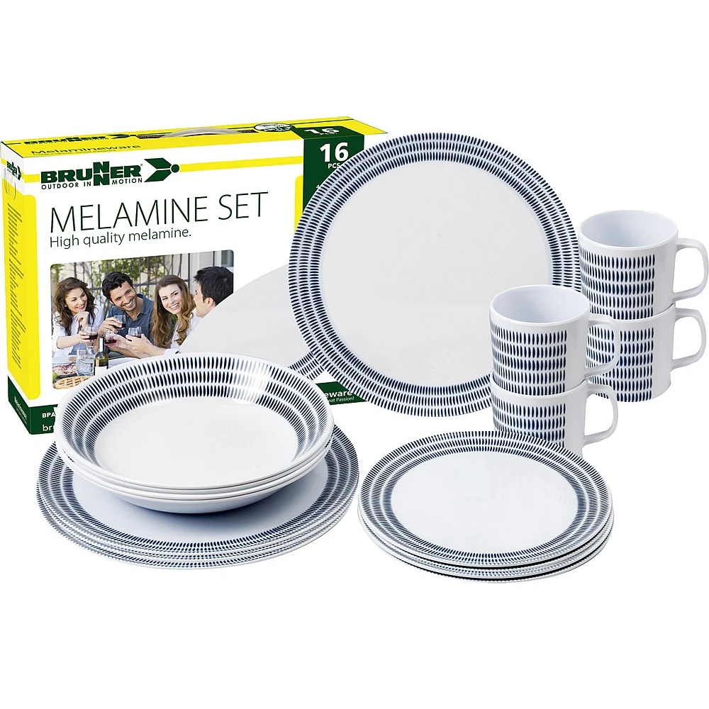 Brunner Geschirrset Bluebay 16-teilig, Weiß/blau 3 Brunner Geschirrset Bluebay 16-teilig, Weiß/blau